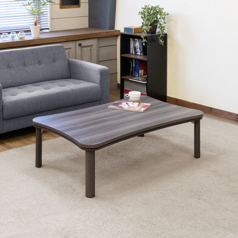 こたつ こたつテーブル 110cm×70cm 折りたたみテーブルコタツ 折れ脚 木目柄 300W おしゃれ 炬燵 DCK-12 ダークグレー(DGR)拍卖