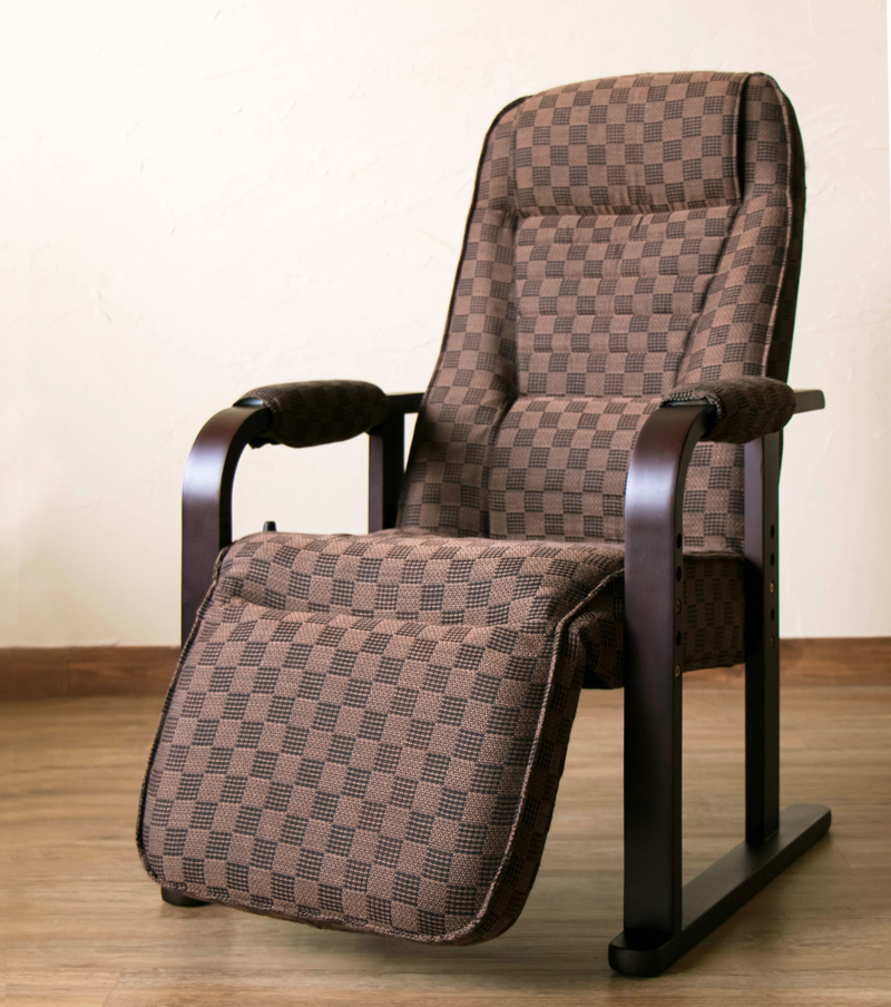 リクライニングチェアフット付き 木製肘付 高さ3段調節 固定脚 S3-07(BR)拍卖