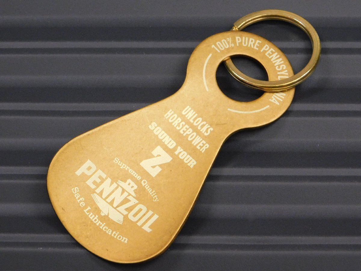 ◆送料\140◆【真鍮製・シューホーンキーリング】※《PEENNZOIL・ペンズオイル》 LUBRICATION 靴べら キーホルダー拍卖