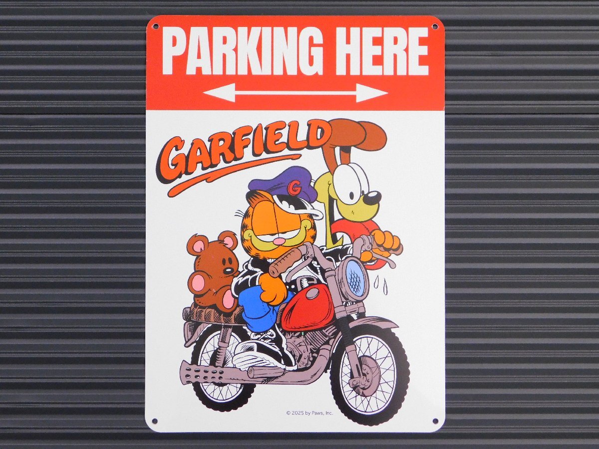 【GARFIELD・ガーフィールド】※《プラスチックサイン・PARKING HERE》 ガレージ サインプレート サインボード 看板拍卖