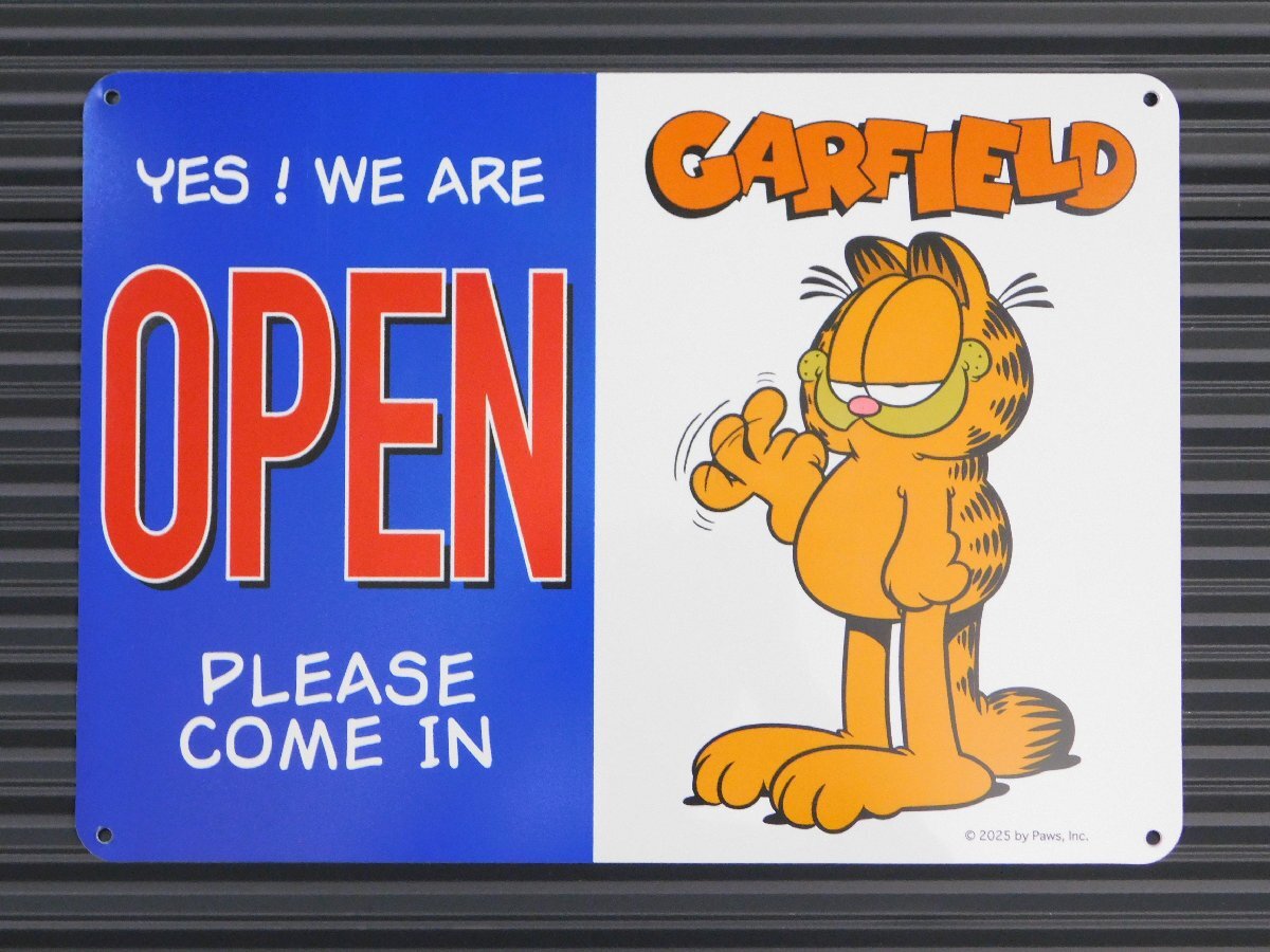 【GARFIELD・ガーフィールド】※《プラスチックサイン・OPEN CLOSED リバーシブル》 ガレージ サインプレート サインボード 看板拍卖