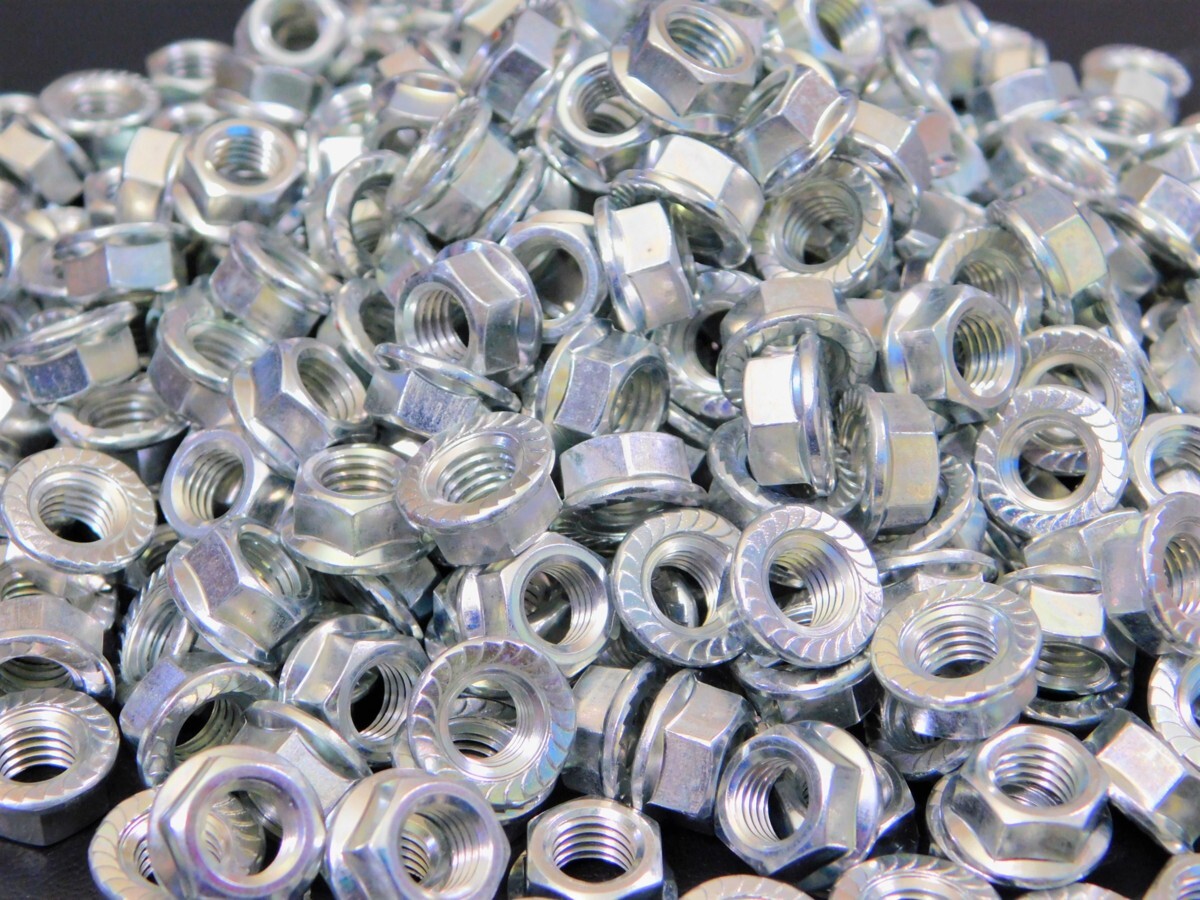 【フランジナットM7・50個セット】※《3価ホワイトメッキ / セレート付き》 ≪BBS OZ SSR WORK weds≫拍卖