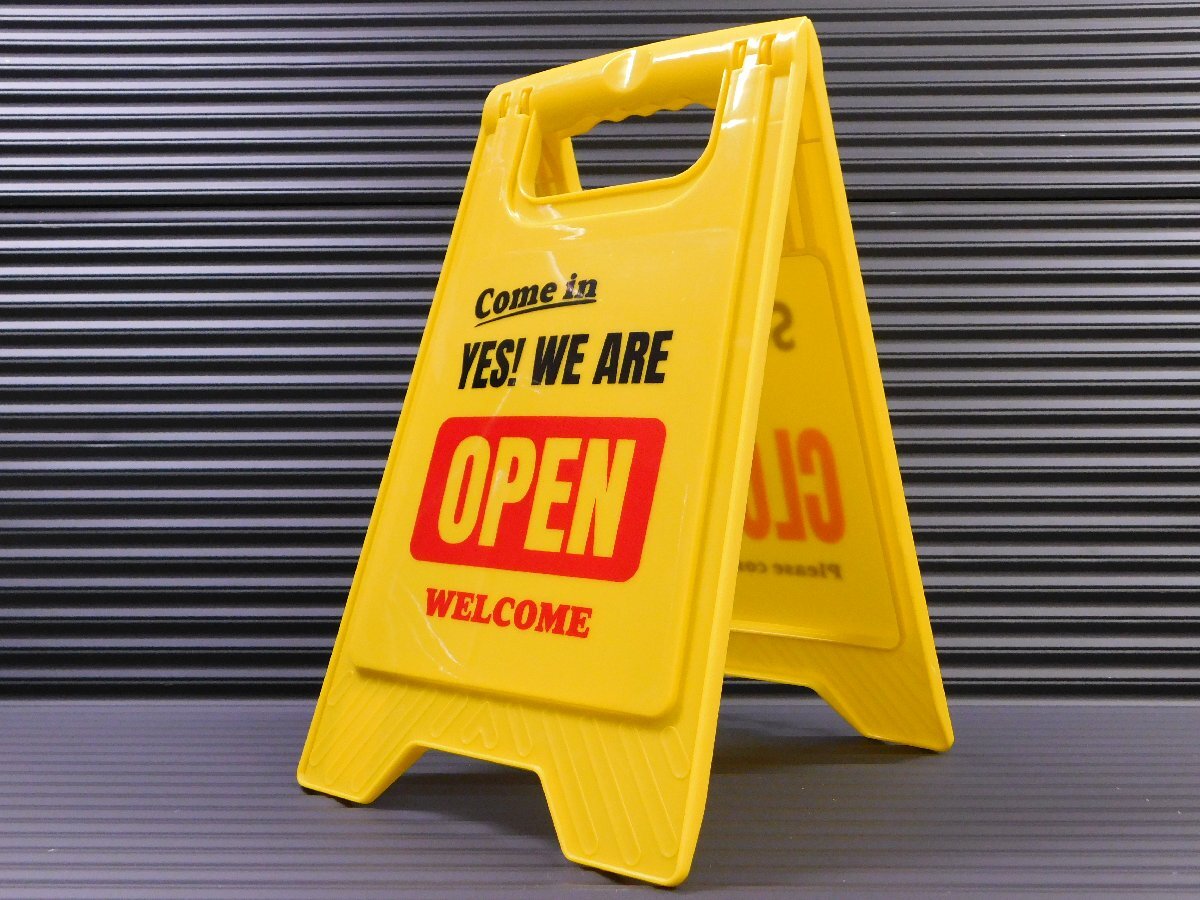 【OPEN CLOSED・オープン&クローズ】※《フロアサイン・リバーシブル》 メッセージサイン 折りたたみ看板 アメリカン雑貨拍卖
