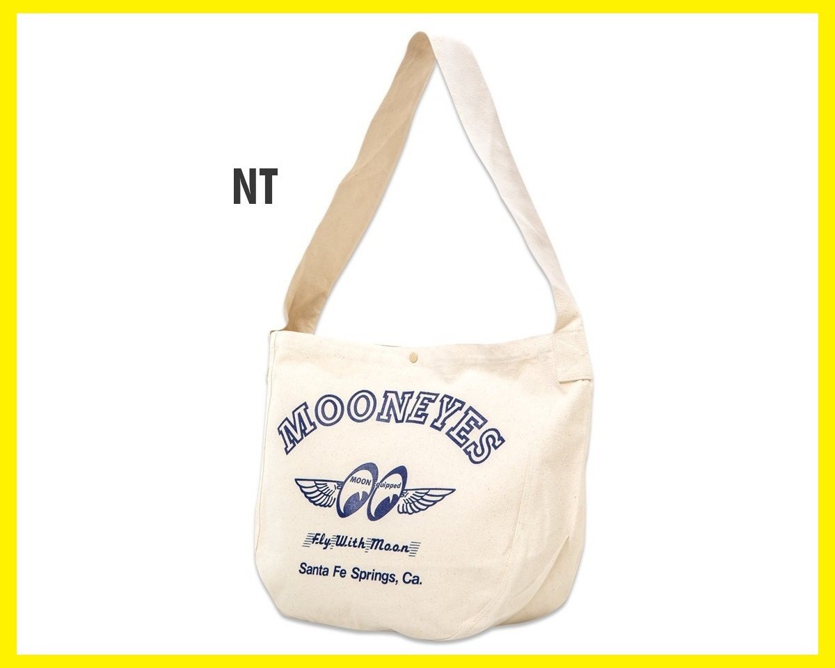 【MOONEYES・ムーンアイズ】※《Fly with MOON ショルダーバッグ / ナチュラル》 FM242 キャンバス拍卖