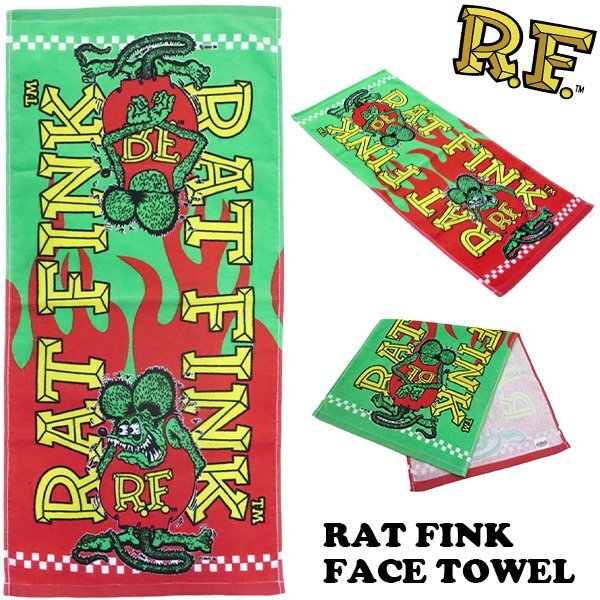 ◆送料\185◆【RAT FINK・ラットフィンク】※《フェイスタオル / フレームス》 750×340mm STPRF012 アメリカン雑貨拍卖