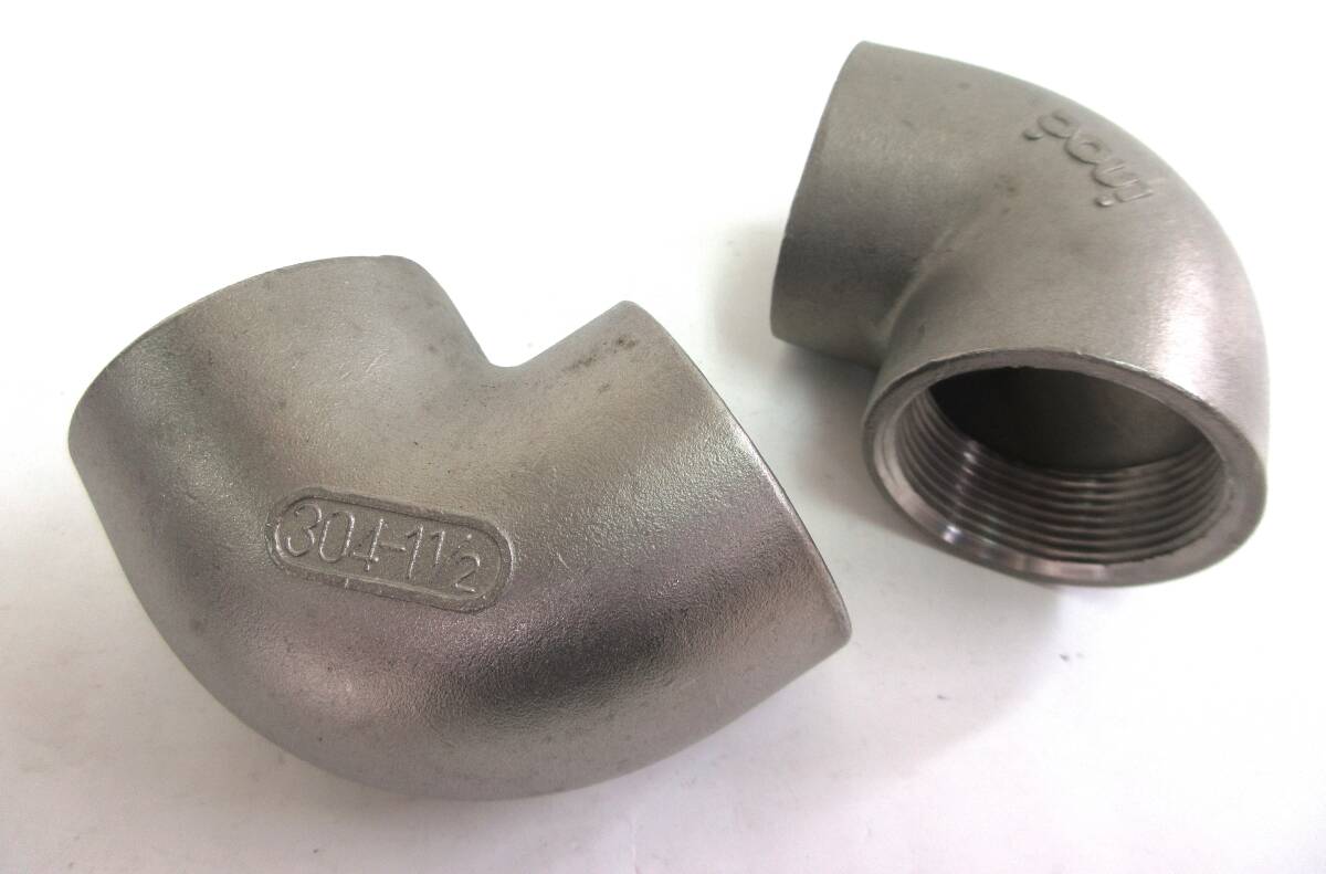 未使用品在庫処分 SUS304エルボ 40A 2個組 ネジ込み式管継手ステンレスエルボ1-1/2拍卖