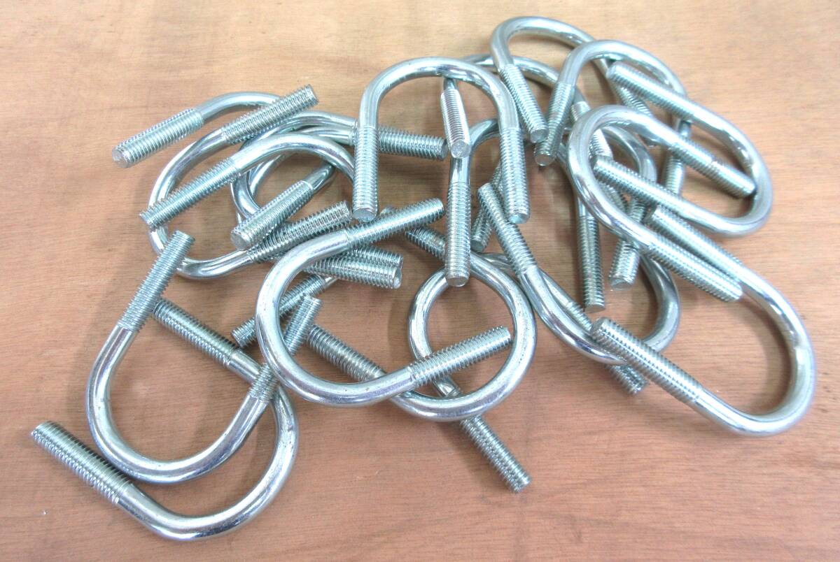 未使用品在庫処分 鉄製メッキUボルト M6×20A 20本組 管用配管パイプ丸棒固定取付に拍卖