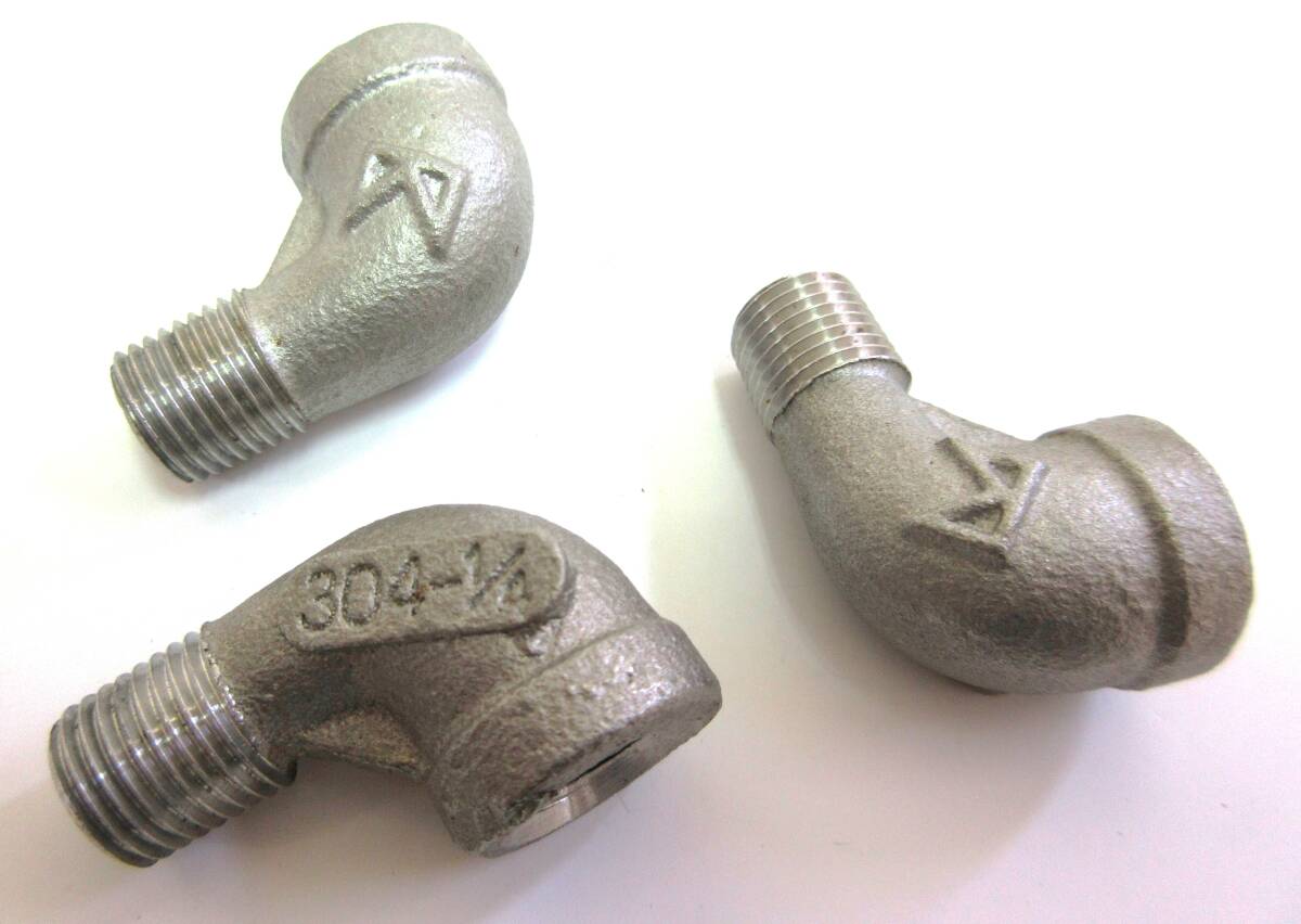 未使用品在庫処分 SUS304ストリートエルボ 3/8 3個組 ネジ込み式管継手ステンレス拍卖