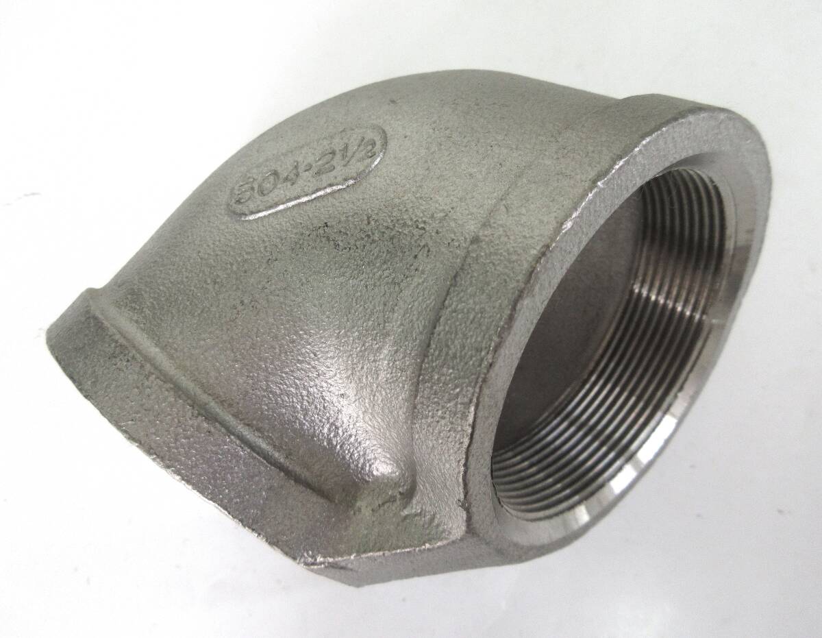 未使用品在庫処分 SUS304エルボ 2-1/2(65A) ネジ込み式管継手ステンレスエルボ拍卖