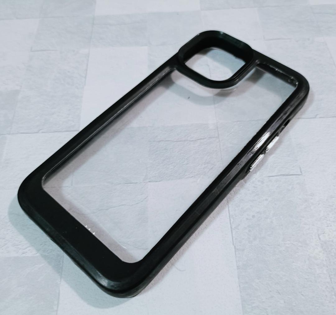 クリアケース iPhone14/13 用 透明 スマホカバー ブラック拍卖