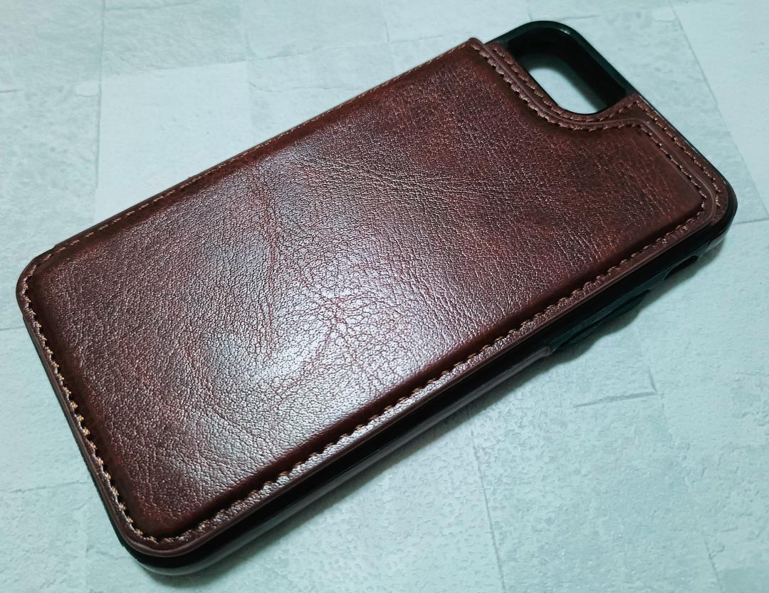 iPhone7/8/SE 用 ケース シンプル カード入れ 背面手帳型 茶色拍卖