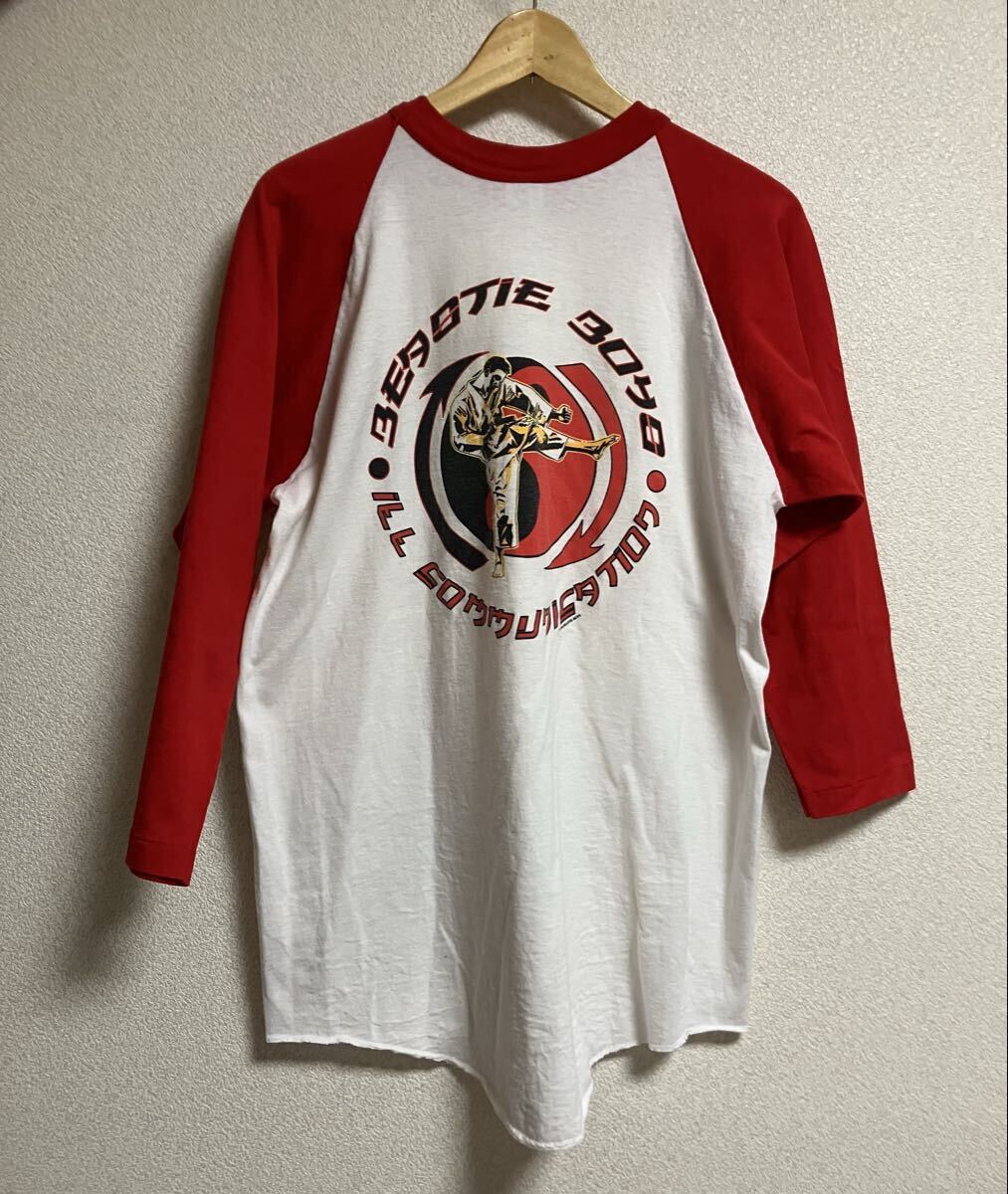 レア USED 古着 90' BEASTIE BOYS ビースティー ボーイズ ラグランTシャツ Lサイズ USA製 SOFEE SHIRT ビンテージ archive拍卖
