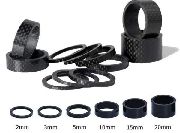 コラムスペーサー ヘッド カーボン 11個セット 2mm, 3mm, 5mm, 10mm, 15mm, 20mm 11個拍卖