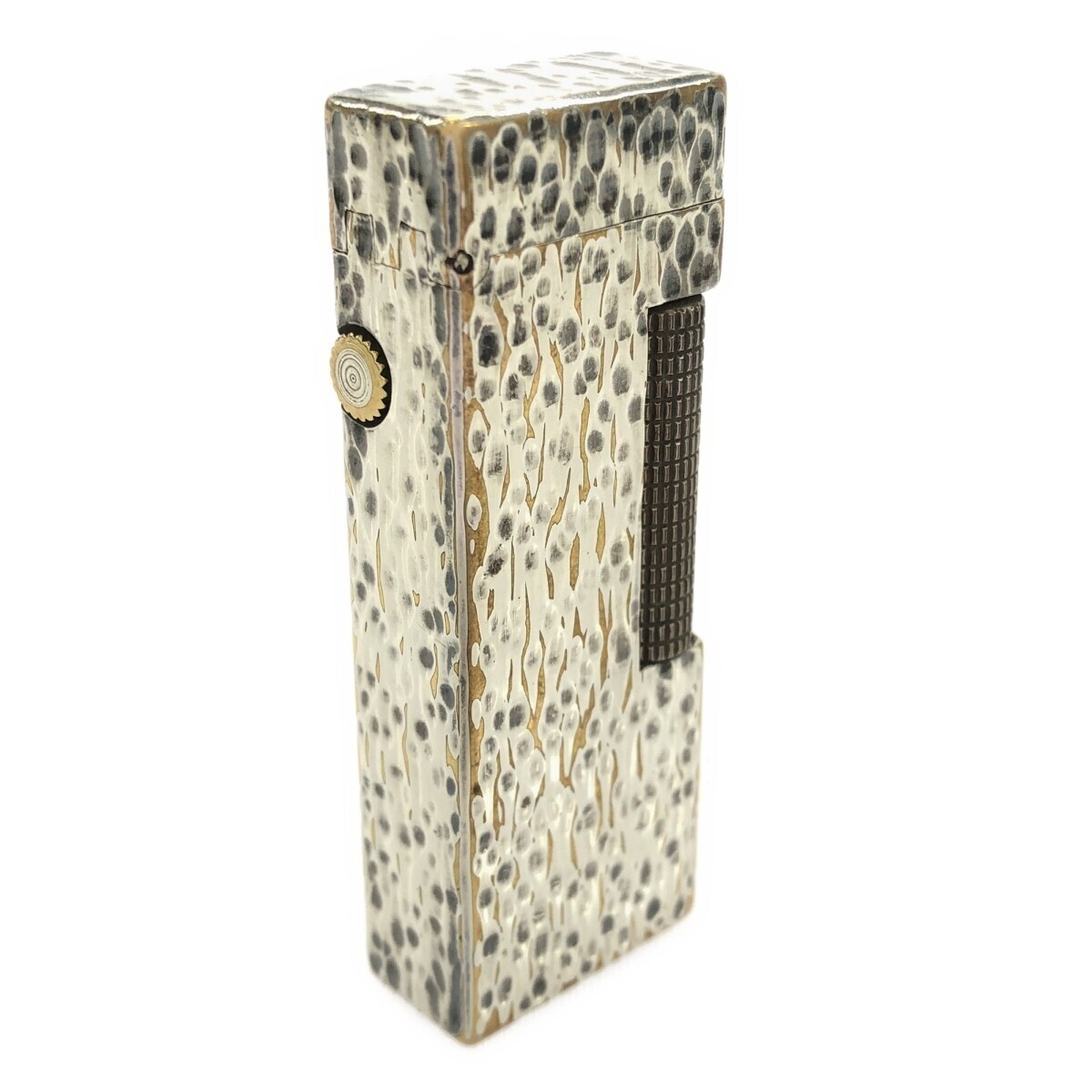 【dunhill】ダンヒル シルバーカラー 槌目 ハンマートーン ガスライター ローラー式 喫煙具 ブランド小物 着火未確認 現状 J1521拍卖
