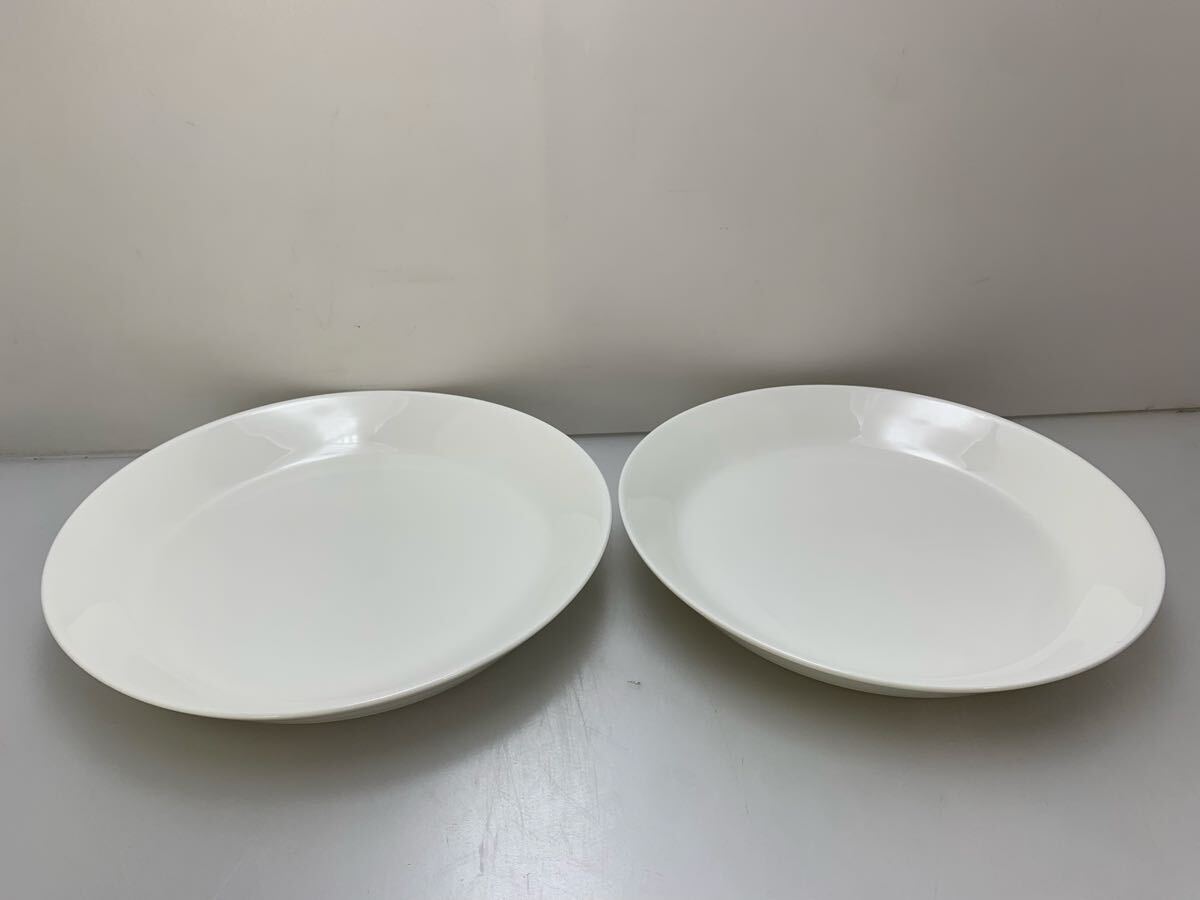 H7-1-50909K イッタラ iittala *TEEMA ティーマ プレート 21cm ホワイト 2枚セット*白お皿深皿食器ディープ【陶器】拍卖