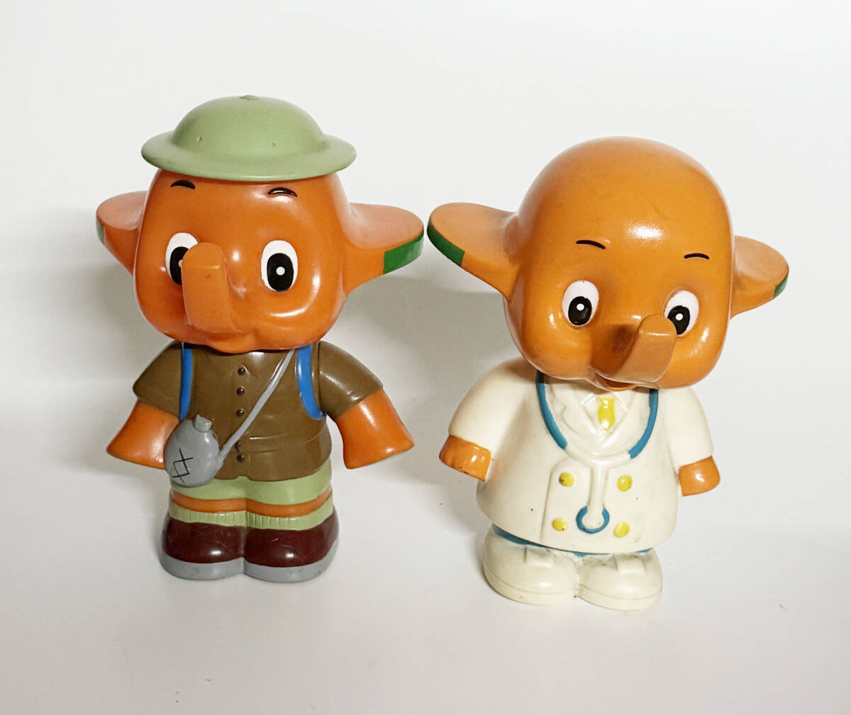 佐藤製薬 サトちゃん 医者 ドクター 探検隊 2体セット 約14cm コイン バンクセット 当時物 レトロ コレクション キャラクター拍卖