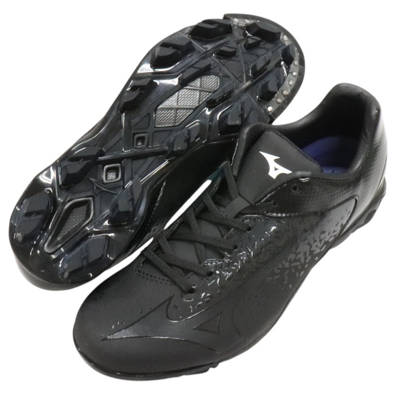 展示品【MIZUNO】ミズノ 右足P革付きミズノ ポイントスパイク ウエーブセレクトナイン 11gp192200 ブラック×ブラック 26.5cm拍卖