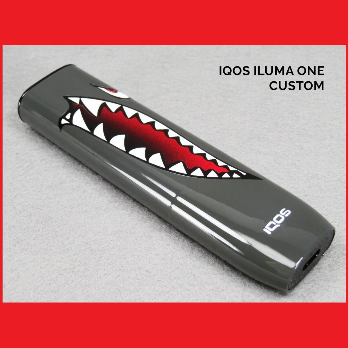 【送料無料】 1点物 限定 IQOS ILUMA ONE アイコス イルマ ワン 本体 ノーズ シャーク カスタム ペイント 塗装 エアー ブラシ 電子たばこ 拍卖