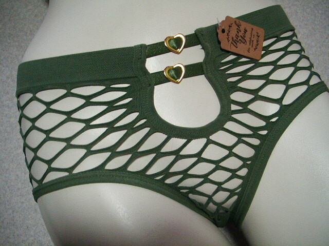 【あみあみ ネット デザイン ショーツ】◆ダークグリーン◆m19-2◆XL◆拍卖
