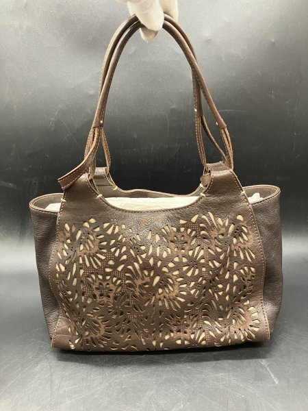 美品 genten 牛革トートバッグ ダークブラウン レザー 希少 ゲンテン拍卖