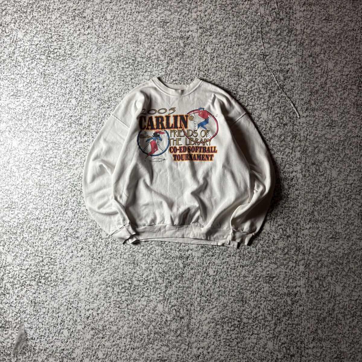 【00sオールド】ヘインズ メキシコ製 グッドプリント スウェットトレーナー ホワイト Lサイズ 古着ヴィンテージ 拍卖