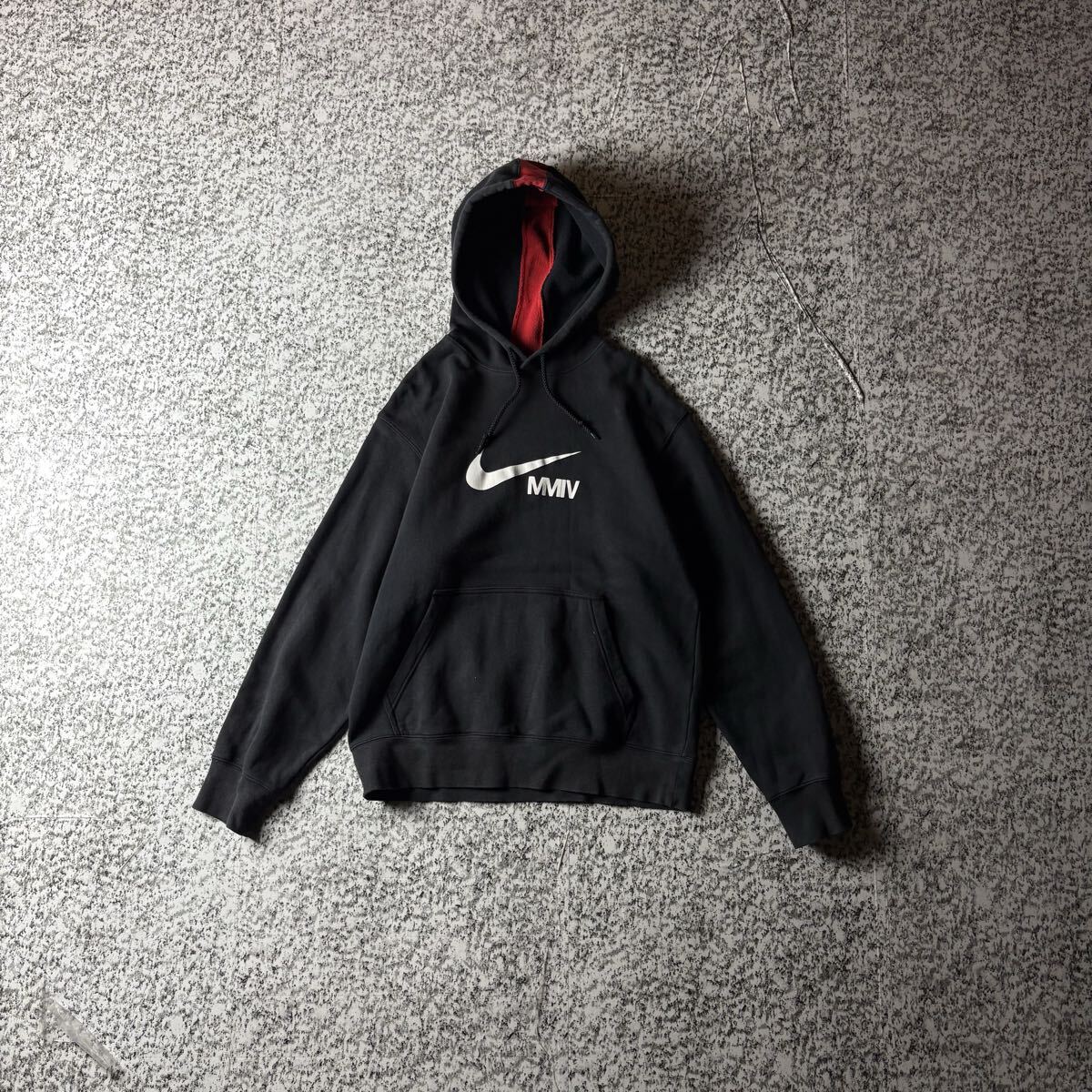 【グッドレギュラー】NIKE ビッグロゴ スウェットパーカー フーディー ブラック Lサイズ 古着 プルオーバーパーカー拍卖