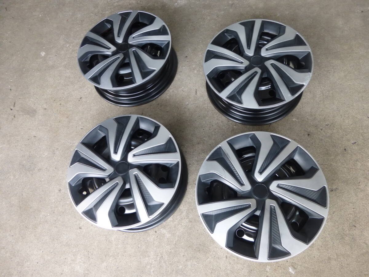 14インチ 4-1/2J 4穴 PCD100 軽自動車全般に適合 ホイールキャップ付き拍卖