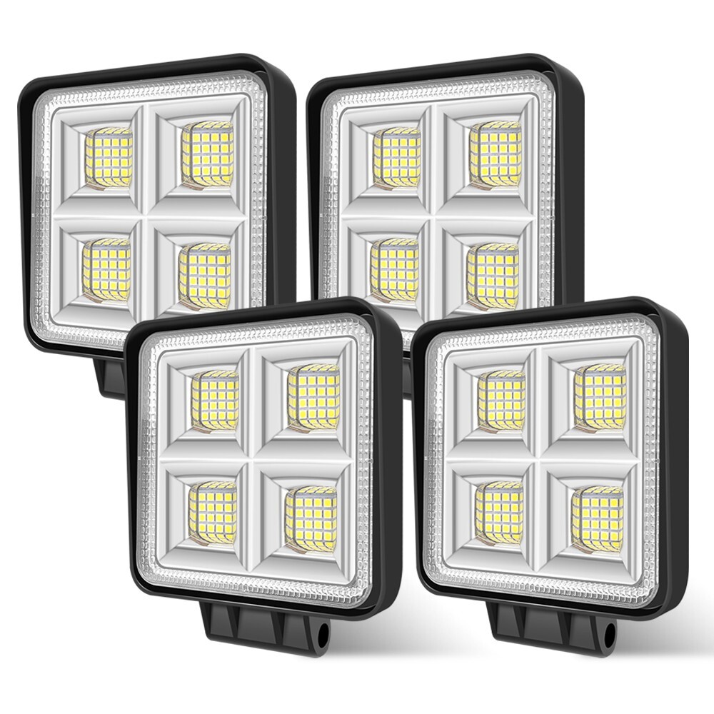 送料無料 4台 192W 64連 LEDワークライト 角型 LED作業灯 ホワイト 6000k IP67 DC12/24V兼用 防水 狭角 建設機械 船舶 トラックWLA-501A拍卖