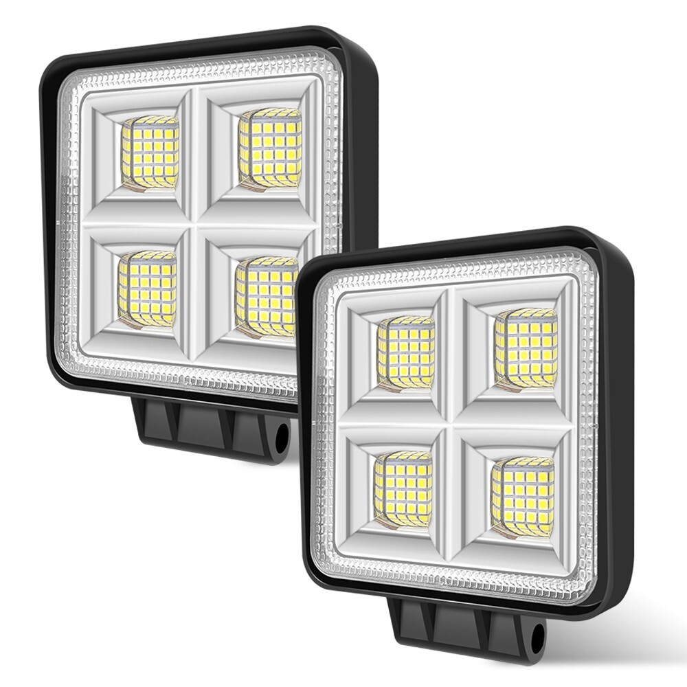 送料無料 2台 192W 64連 LEDワークライト 角型 LED作業灯 ホワイト 6000k IP67 DC12/24V兼用 防水 狭角 建設機械 船舶 トラックWLA-501A拍卖