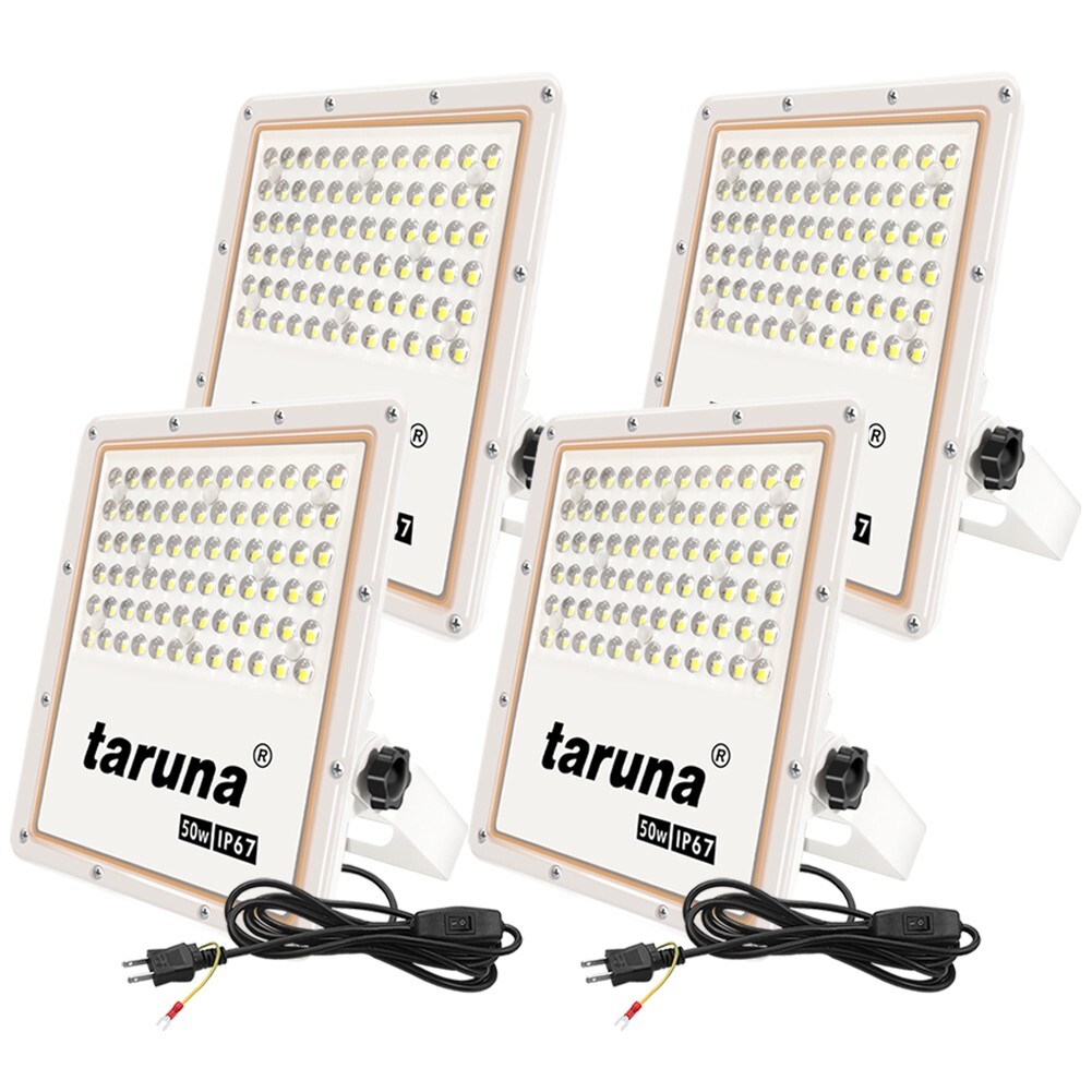 即納 4個 超薄型 投光器 スイッチ付き LED投光器 50w led作業灯 3mコード 6500K 6000LM IP67 角度調整 AC85-265V 1年保証 送料無料sld拍卖