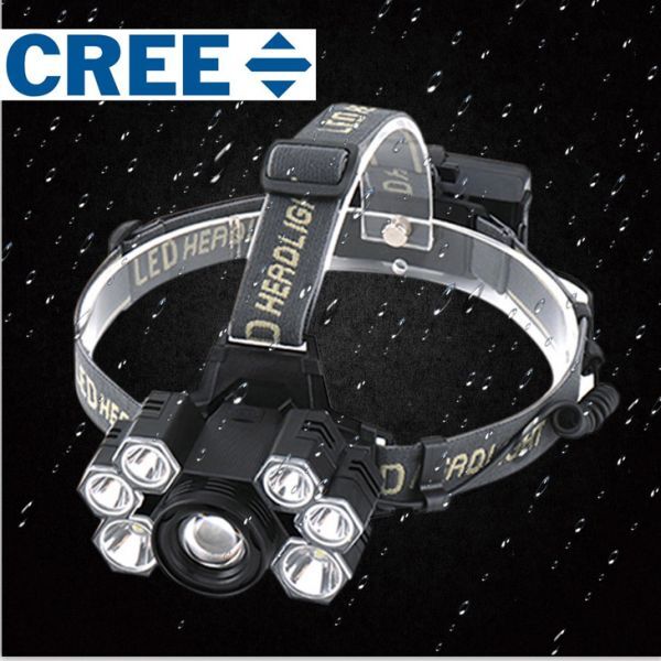 超強力 7灯 CREE 充電式LEDヘッドライト 12000lm 懐中電灯 5段階点灯 SOSの効能防水 アウトドア レジャー キャンプ 釣り H39拍卖