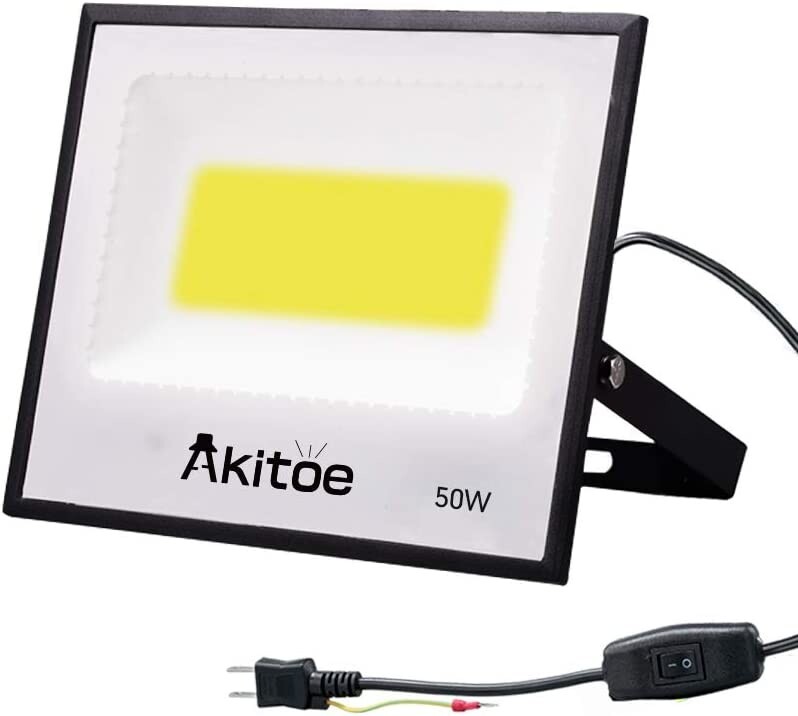 送料込 6台 LED 投光器 50W COBチップ 超薄型 スイッチ付き 8000LM 昼光色 6500K 高輝度 IP66 防水防塵 AC85-265V 広角160度 MKT-N050拍卖