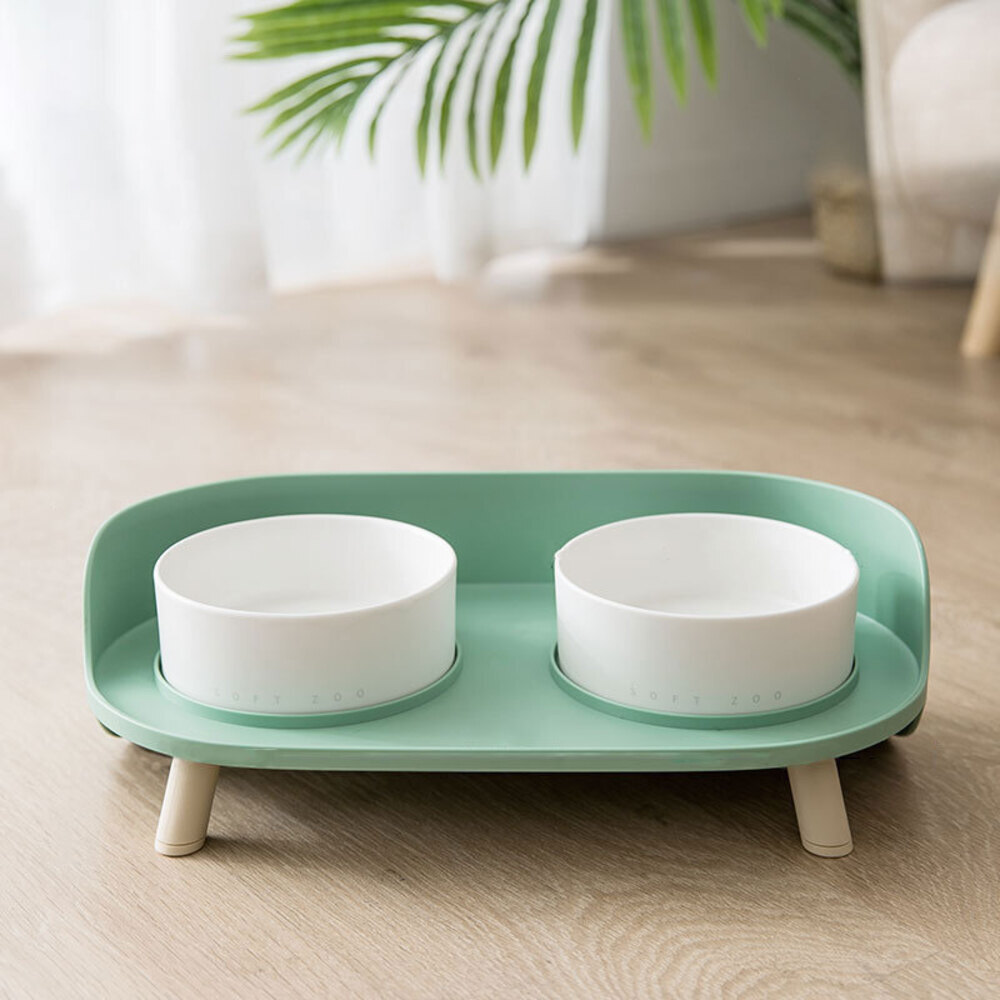 ☆ グリーン ☆ ペットフードボウル スタンドセット 陶器 ペット フードボウル スタンド セット 陶器 エサ皿 餌皿 皿 エサ入れ 餌入れ拍卖