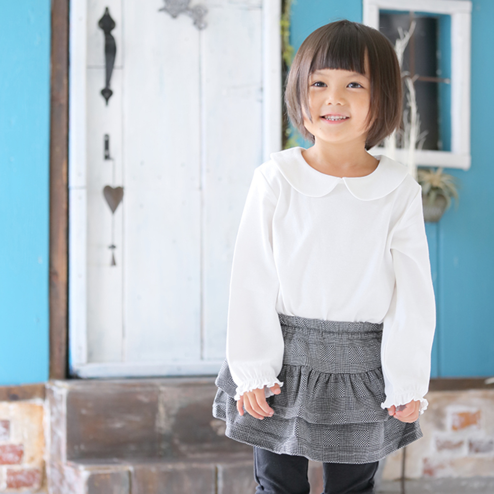 ☆ ミルキーホワイト ☆ 130cm ☆ 【Aenak】フォーマル丸襟ブラウス80cm 子供服 フォーマル 女の子 ブラウス 白 丸襟 長袖 キッズ 子供拍卖