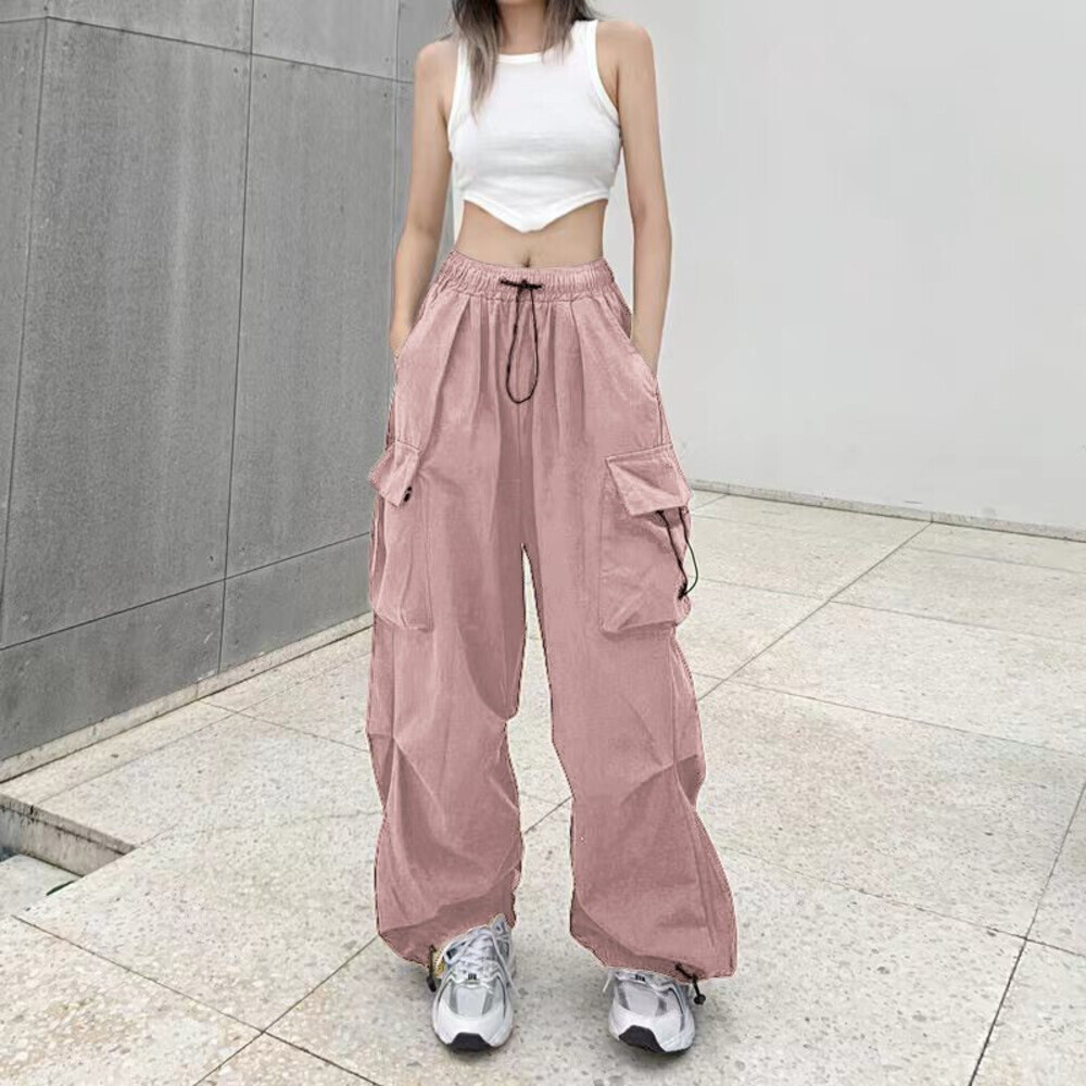 ☆ ピンク ☆ XLサイズ ☆ カーゴパンツ kpants405 カーゴパンツ レディース ゆったり ワイドパンツ 長ズボン ズボン 作業着 ワイド拍卖