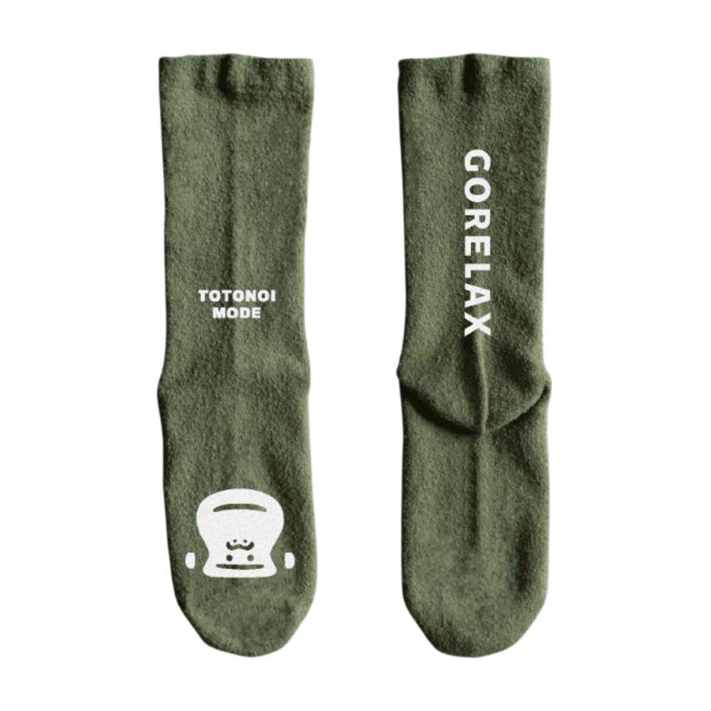 ☆ カーキ ☆ ごリラックス 湯ったりくつ下 サウナグッズ ゴリラックス 靴下 GORELAX ごリラックス トトノイモード ソックス拍卖