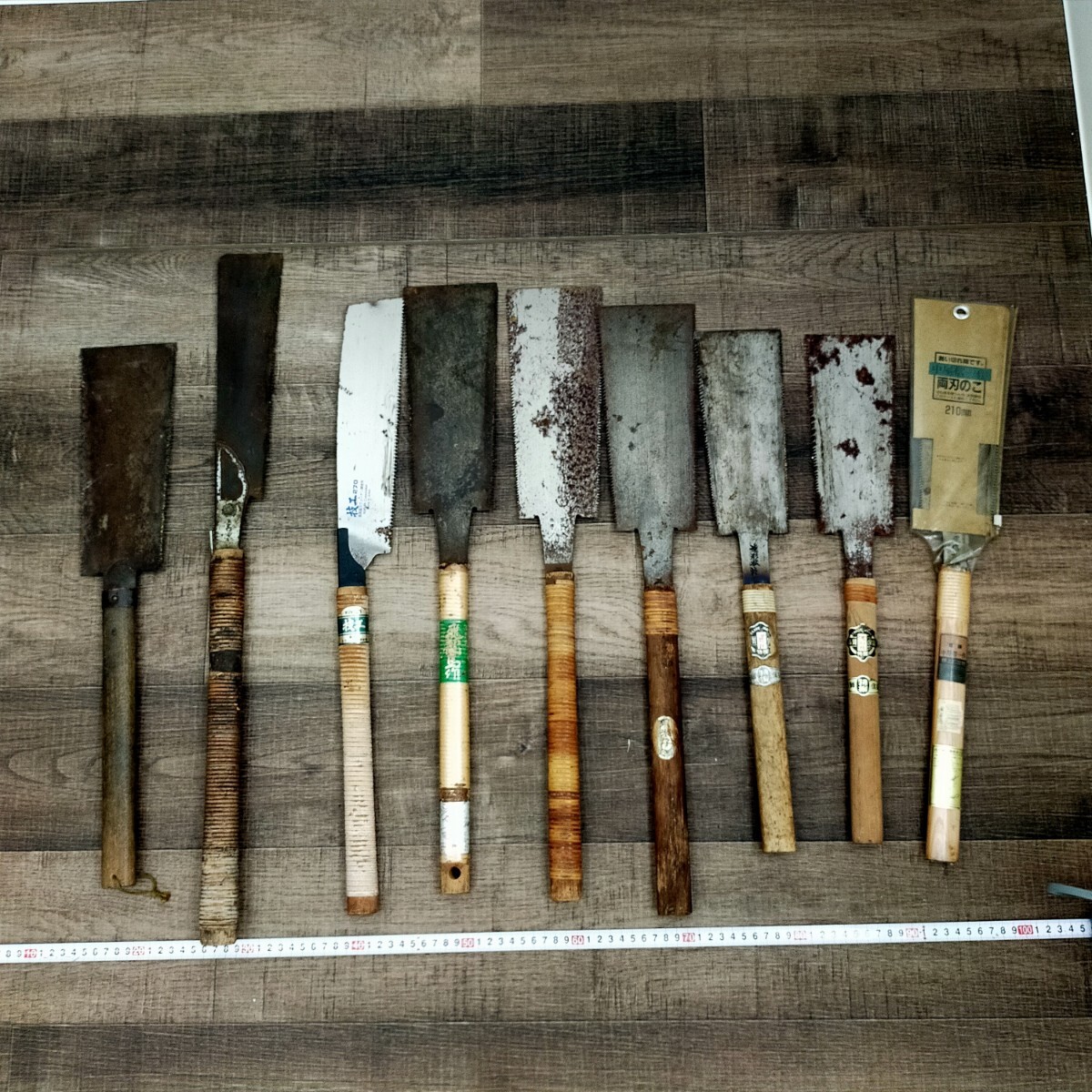 す3385 鋸 在銘 9点 技工270 中屋信一 米子 造形社 まとめ 宮大工 建具 家具職人 大工道具 金物 DIY 剪定 園芸 のこぎり 拍卖