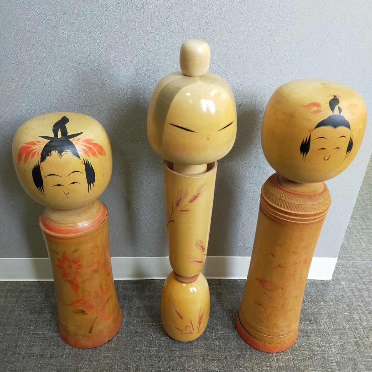 す3389 こけし 大臣賞 岸貞男 桜井昭二 約39~49cm 3点 まとめ売り大型 木製彫刻 伝統工芸品 郷土玩具 インテリア 置物拍卖