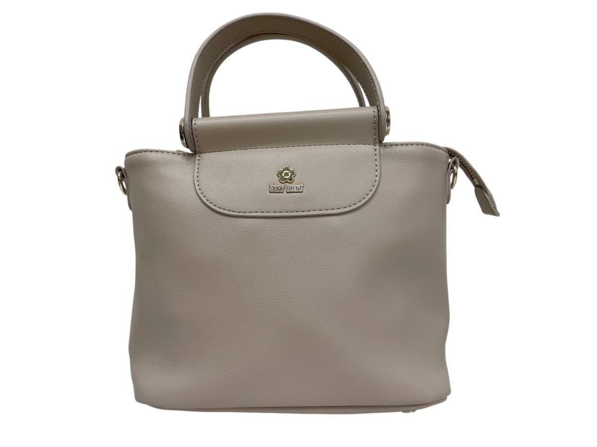 MARY QUANT (マリークワント) シンプルデイジーアクセント 2WAY ミニトートバッグ ベージュ レディース/049拍卖