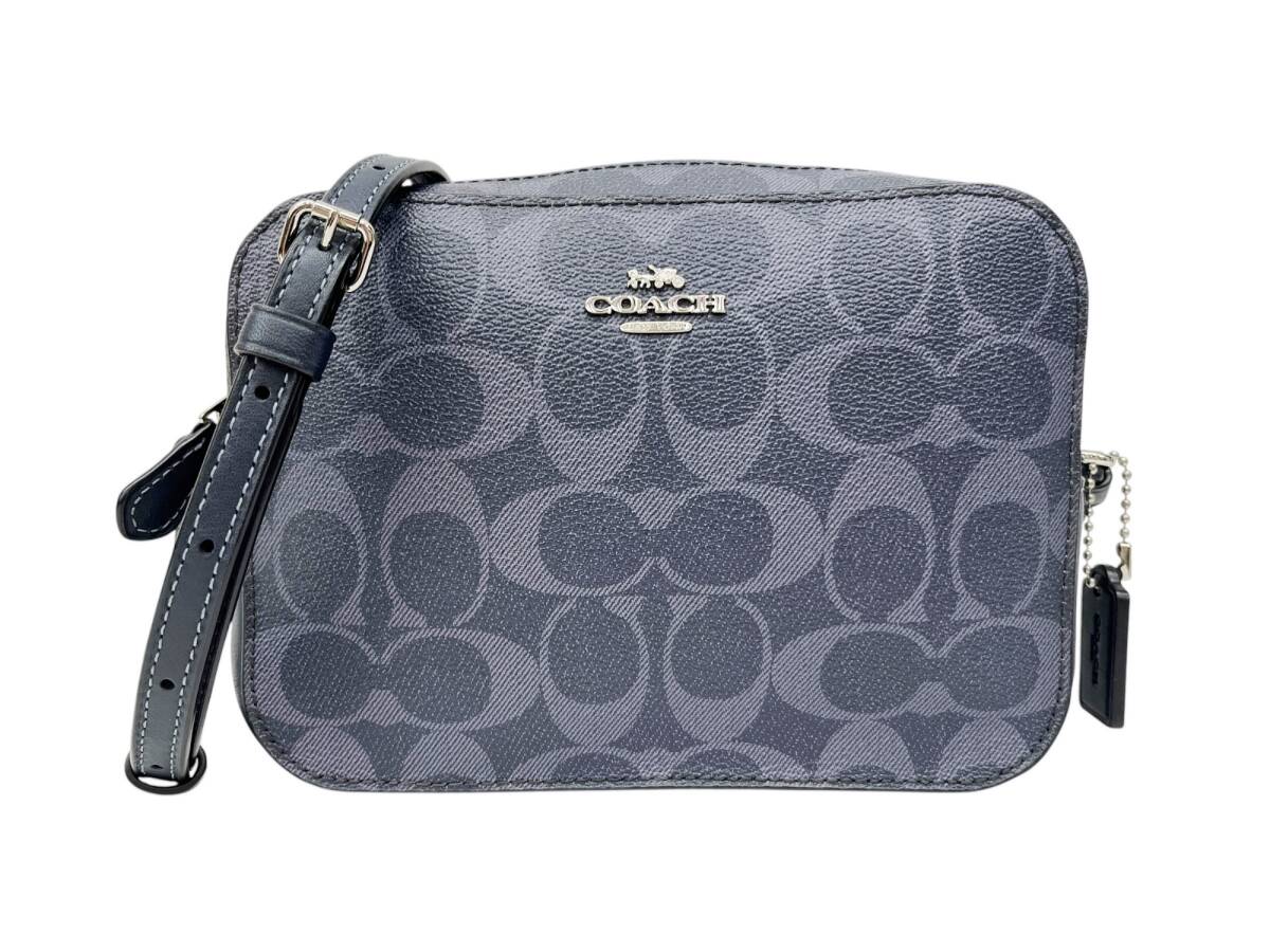 COACH コーチ コーティングキャンバス スムースレザー シグネチャー ミニ カメラバッグ クロスボディー ショルダーバッグ シグネチャー/028拍卖