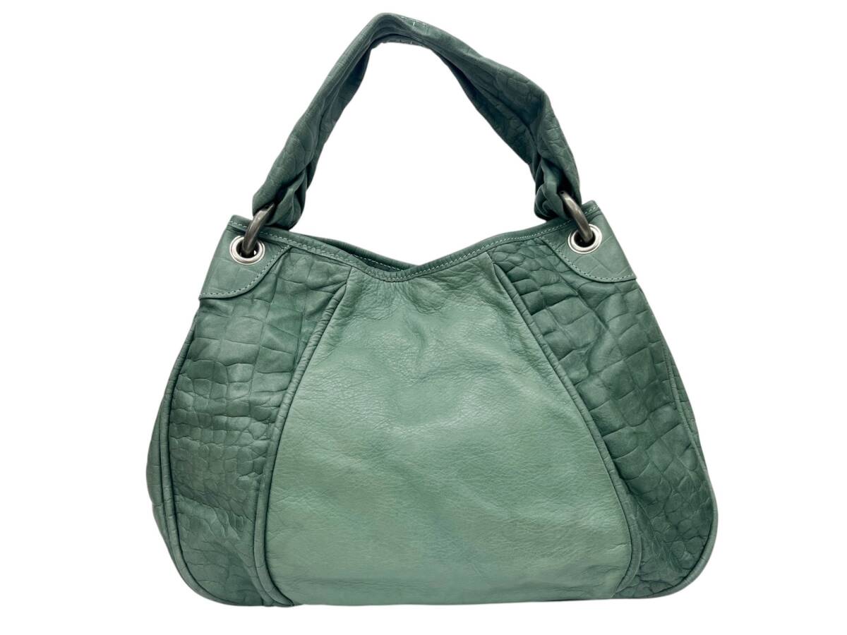 PIGRA イタリア製 VERA PELLE 本革 レザー トートバッグ ハンドバッグ グリーン レディース/028拍卖