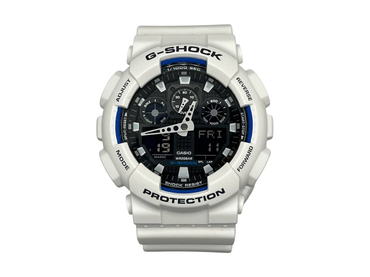 CASIO (カシオ) G-SHOCK Gショック デジアナ腕時計 クォーツ GA-100B-7AJF ホワイト メンズ/199拍卖