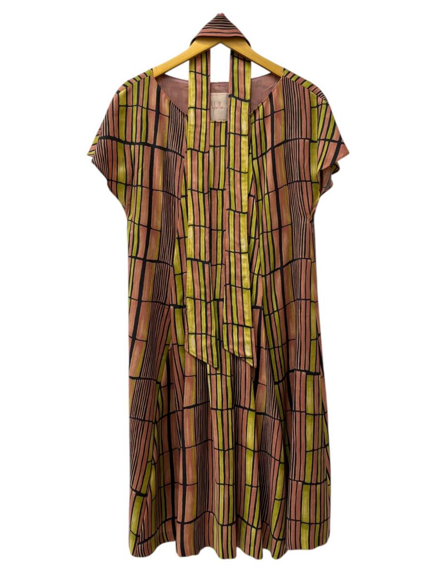 SYBILLA (シビラ) ワンピース 半袖 日本製 総柄 ウエストベルト付 L オレンジ レディース/025拍卖