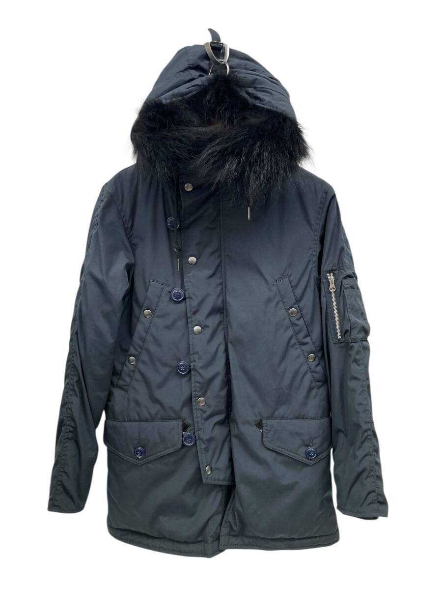 nano universe (ナノユニバース) ミリタリーコート モッズコート ファー取り外し可 裏地フリース NUC64CT1632PN S ネイビー メンズ/028拍卖