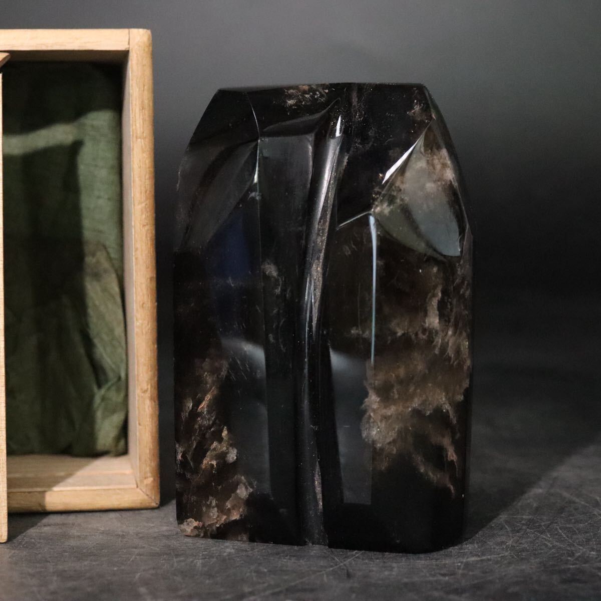 時代 「 紫水晶 」 置物 共箱付 重量約723.5g / 砡 アメジスト 水晶 煎茶飾 印材 .B1037拍卖