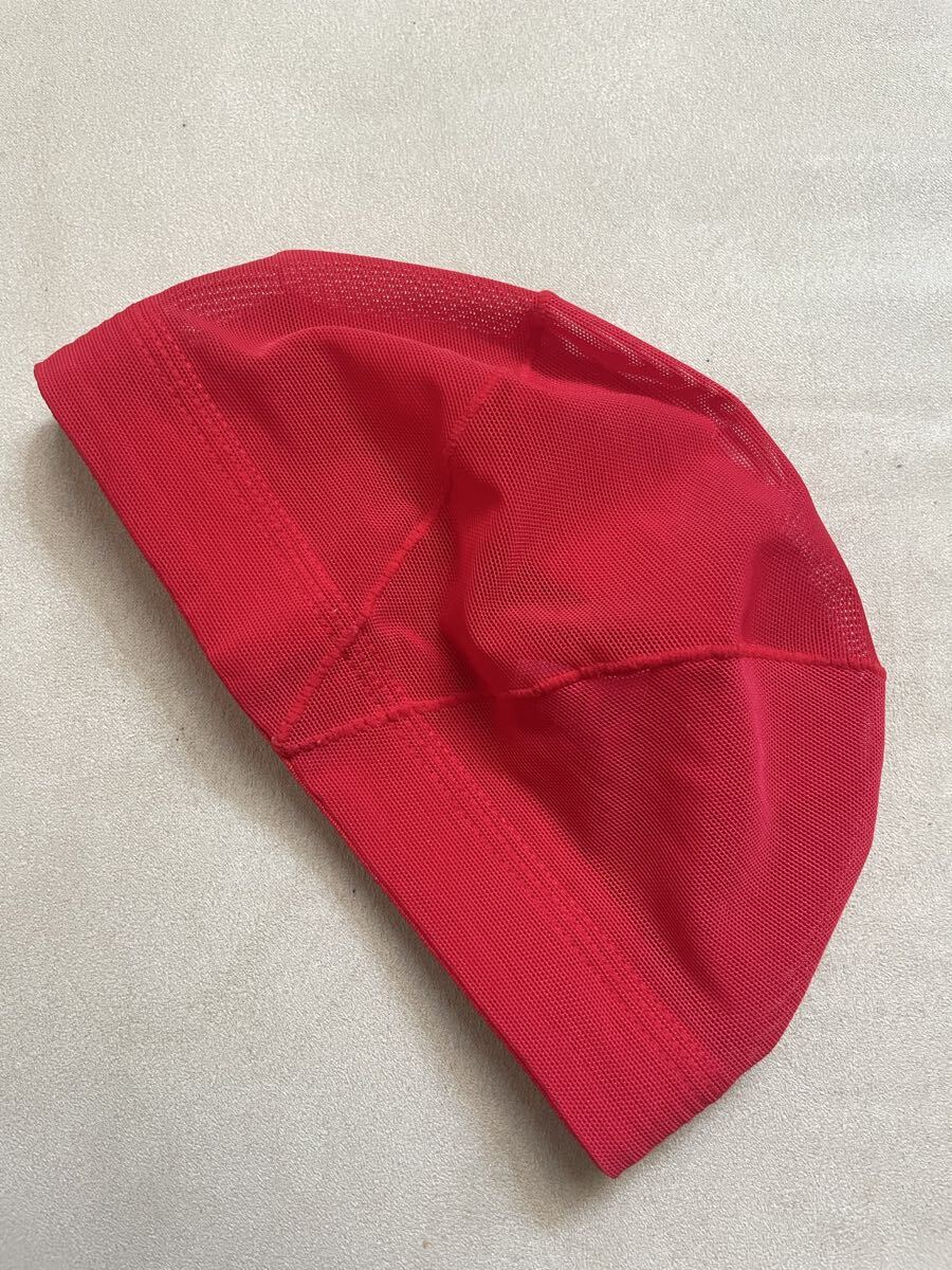 水泳帽子スイミングキャップ スイムキャップ 赤レッド 園児〜低学年用Mサイズ美品拍卖