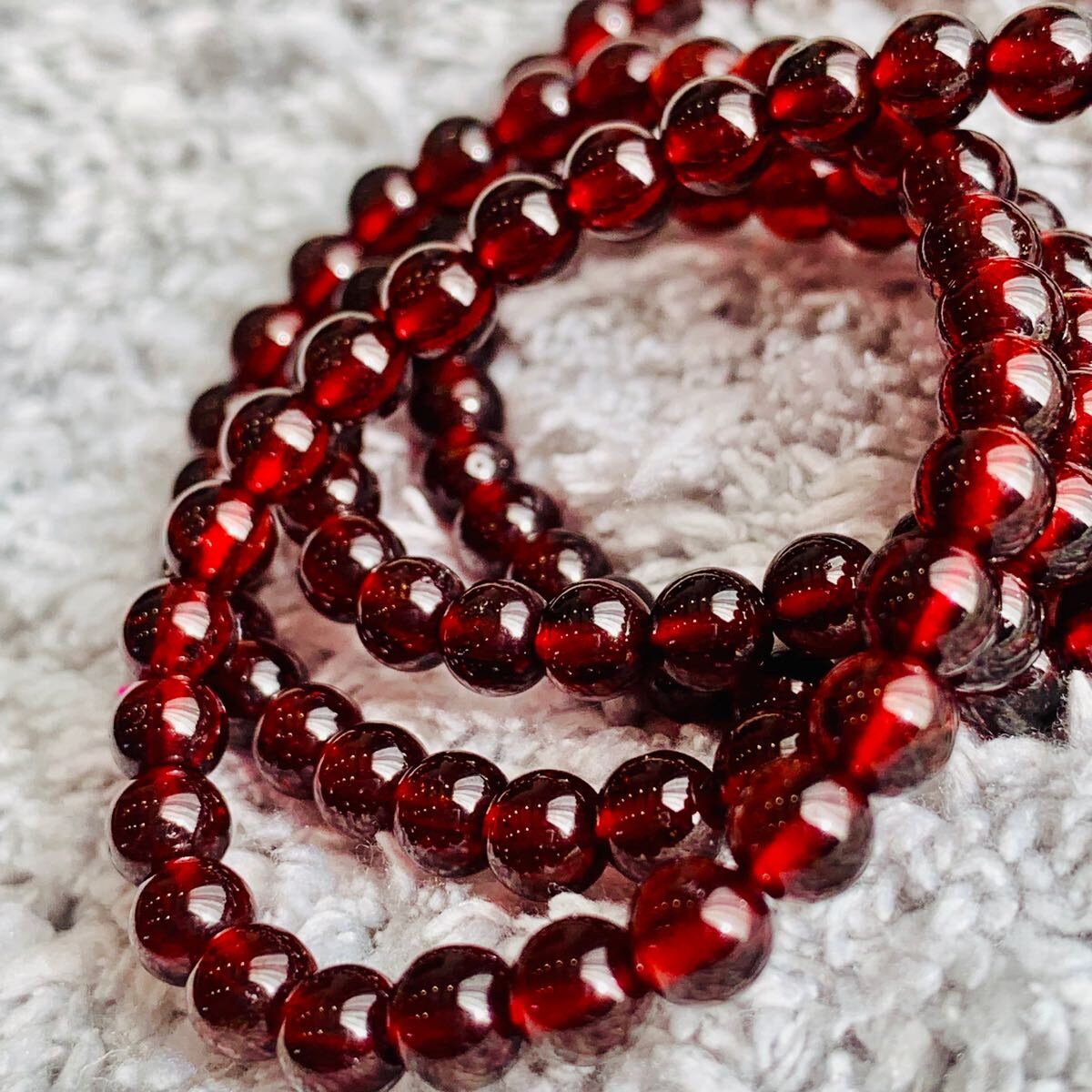 オレンジガーネット 3連ブレスレット  ネックレス 天然石  5ミリ珠 パワーストーン 【K0028】拍卖