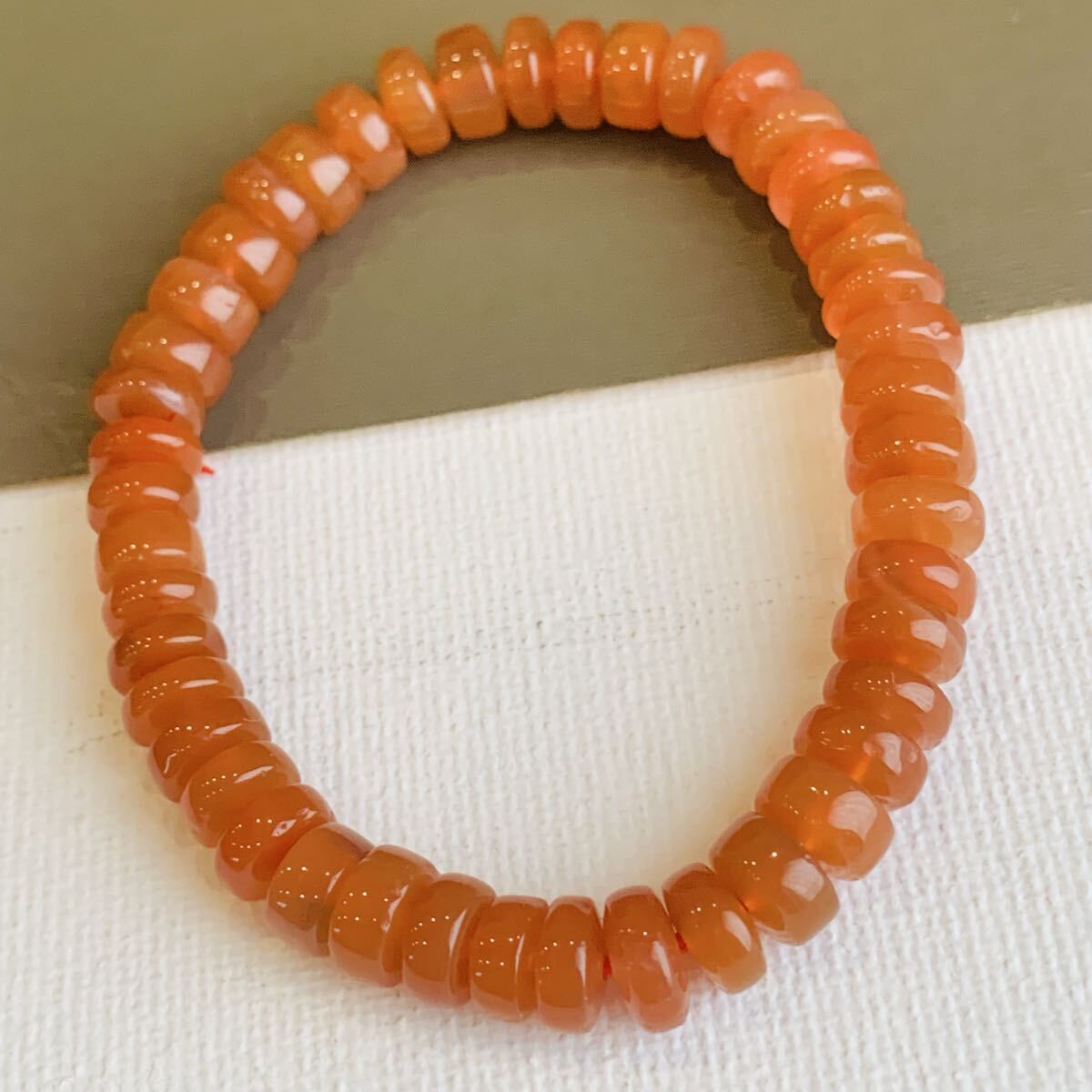 南紅瑪瑙ブレスレット 天然石 ジュエリー メノウ アゲート 7.8ミリボタカット 【K239】 内周15cm拍卖