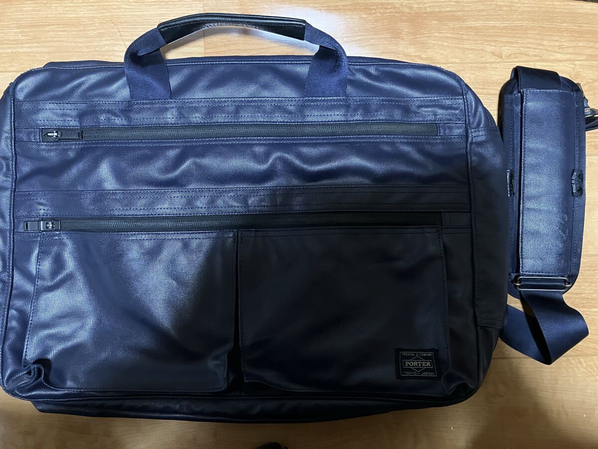 吉田カバン PORTER ポーター 日本製 2WAY 店舗限定色 ブルー 青 ビジネスバッグ ショルダーバッグ ブリーフケース リュックサック YOSHIDA拍卖