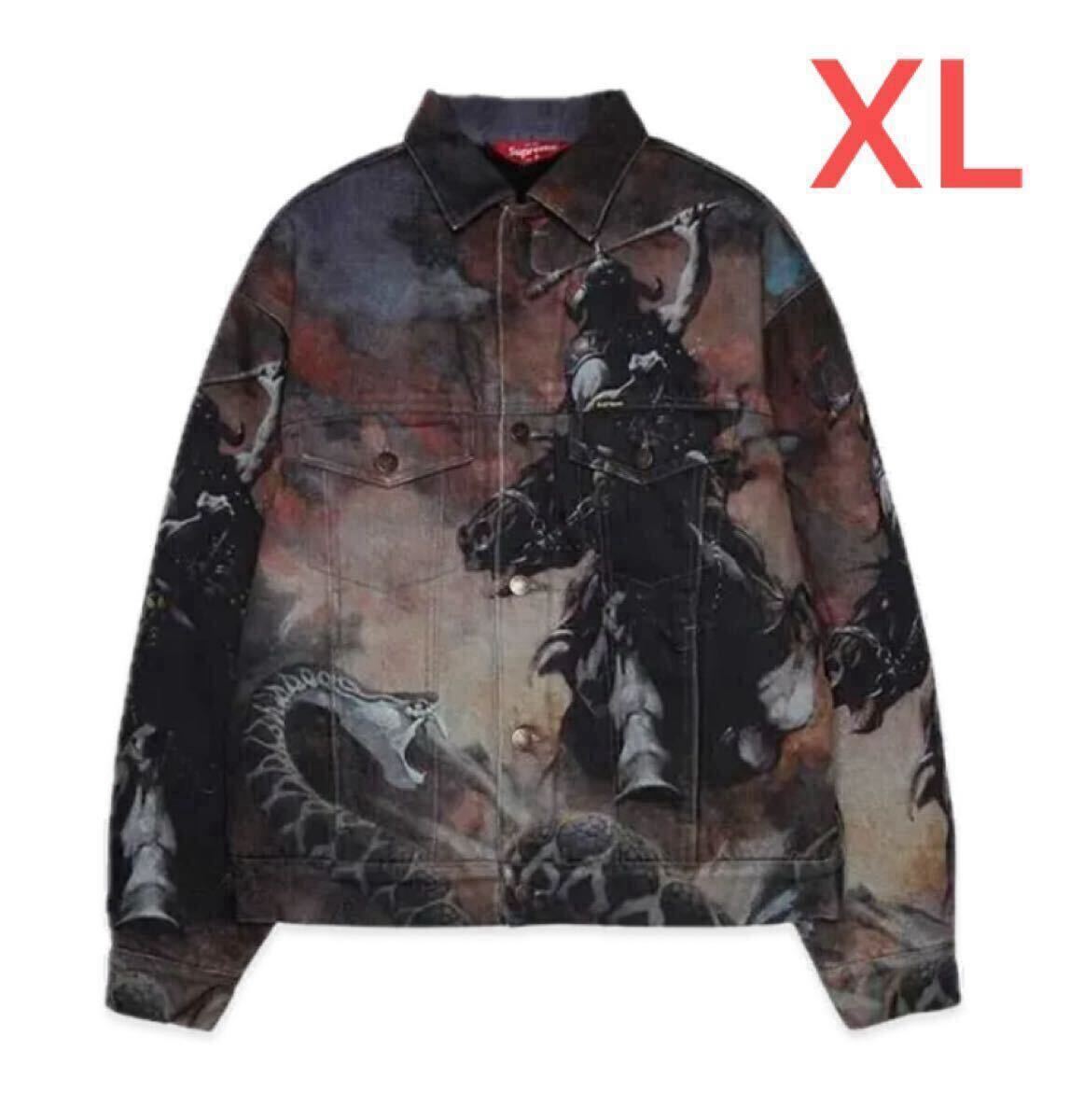 【新品未使用】Supreme x Frank Frazetta Faux Shearling Lined Trucker Jacket Multi シュプリーム XLサイズ トラッカージャケット拍卖